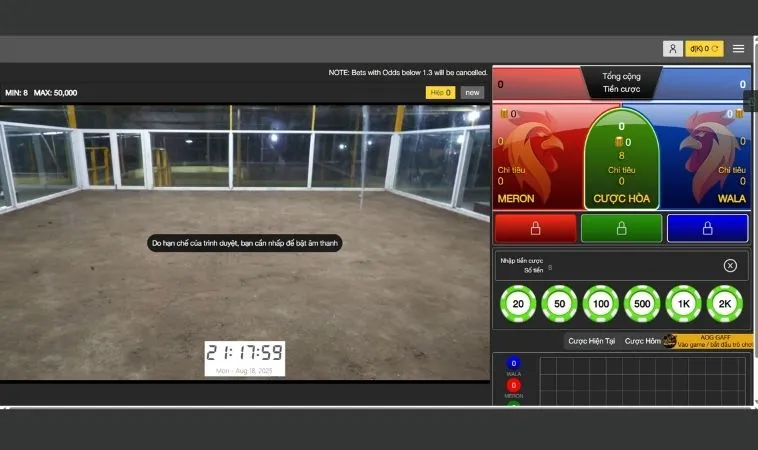 Giao diện cá cược Đá Gà 789Club