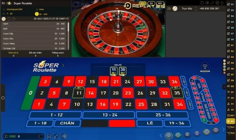 Bàn cược Roulette Cổng Game 789Club