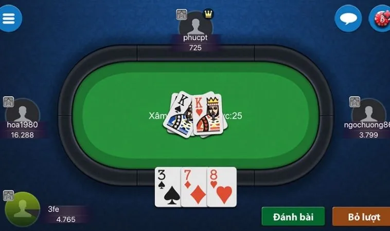 Giao diện chơi Sâm Lốc Cổng Game 789Club